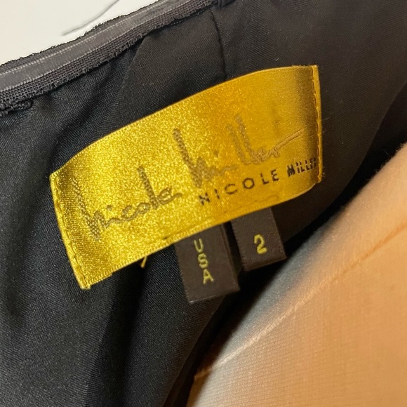 NICOLE MILLER sexy black strapless classic gown with train. Ruched, tailored. 2 - Picture 16 of 17